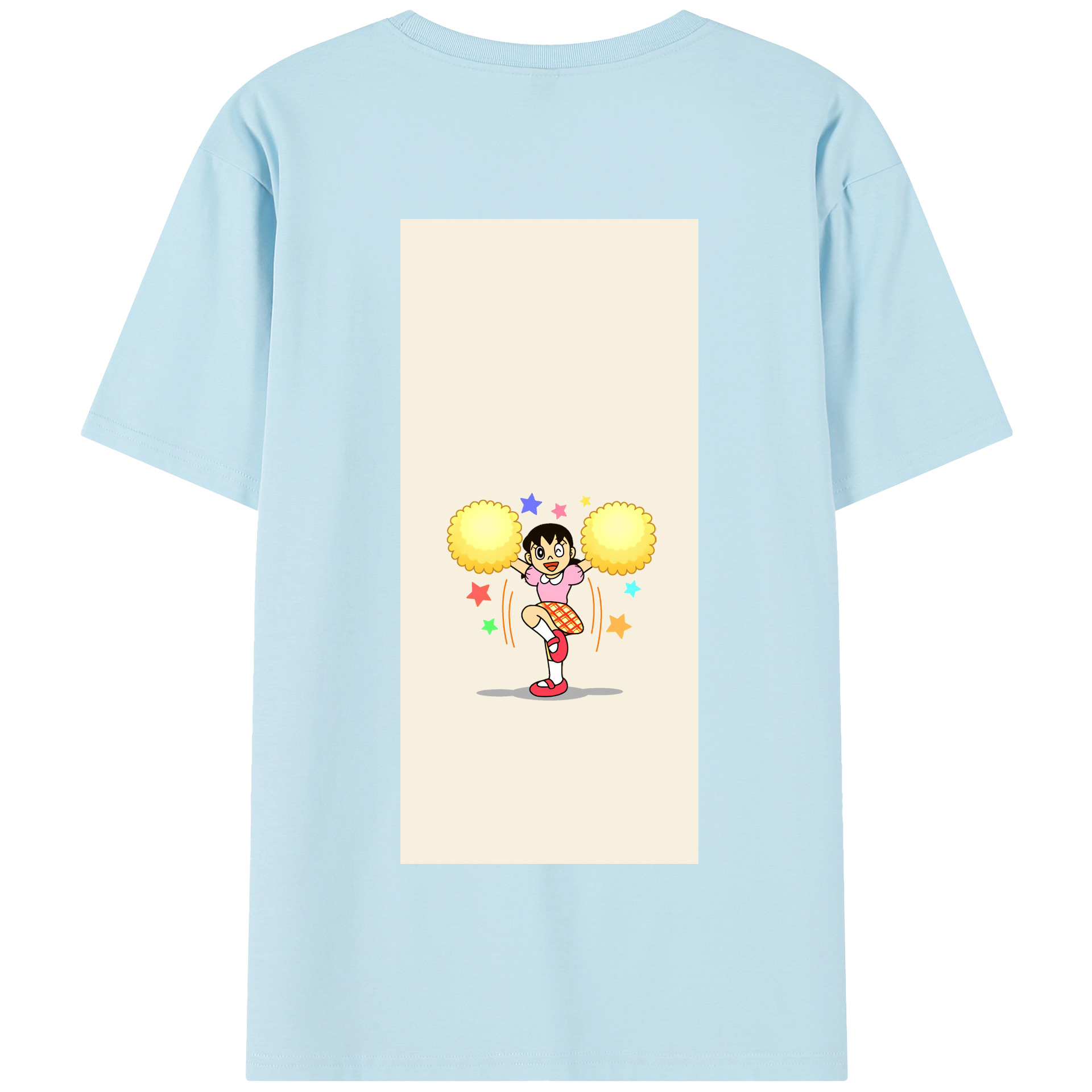 （画像用） ドラえもん みなもと しずか Doraemon Shizuka Minamoto 綿100％半袖Tシャツ（背面プリント）